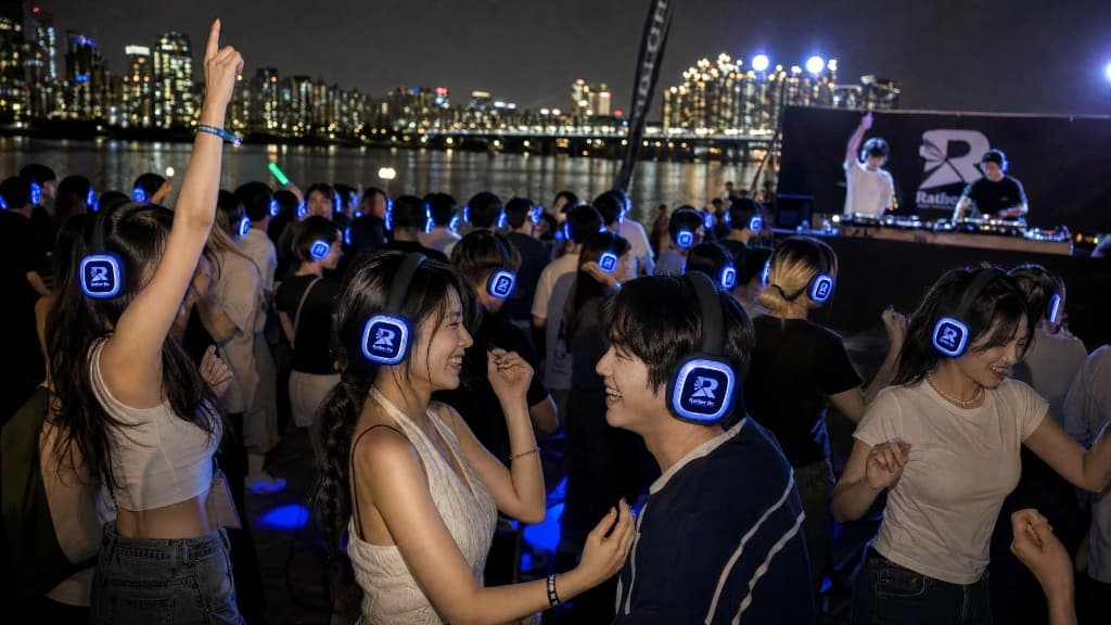 무소음 헤드폰으로 한강변에서 진행하는 사일런트 파티
